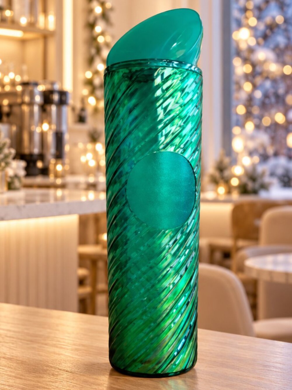 Starbucks Holiday Christmas 2022 Iridescent Green Blue Teal Twist Tumbler 16oz